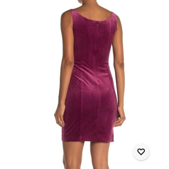 Elie Tahari Magenta Rena Velvet Sheath Dress - Picture 3 of 8